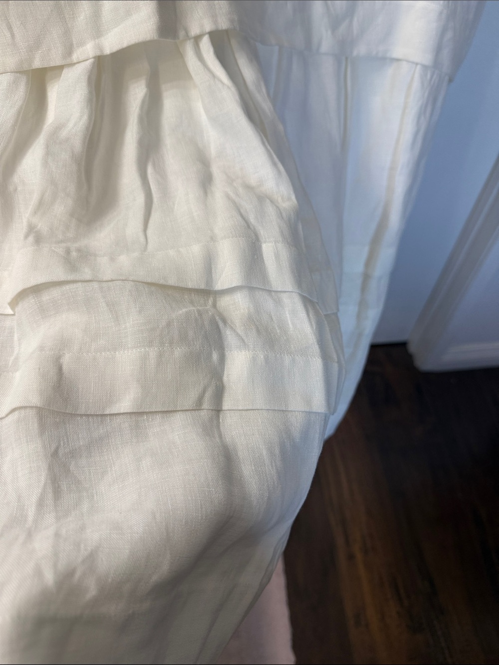 Marina Rinaldi Distanza White Tiered Sleeveless Midi Dress 💯% Linen- NWT -18 - Picture 10 of 10
